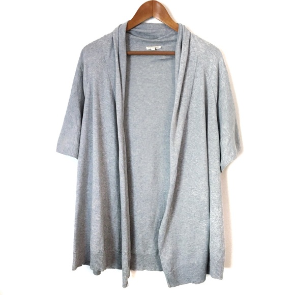 short sleeve open front long cardigan